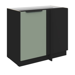 Kuchyňská skříňka ARIA 105 ND 1F BB korpus černá, dvířka Aquamarine-SA