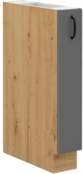 Kuchyňská skříňka Stilo 15 D CARGO BB, korpus dub artisan / dvířka šedá DUST
