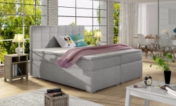Kontinentální postel ALICE - Boxspring - šedá látka Sawana 21