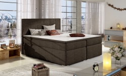 Kontinentální postel BOLERO - Boxspring - tmavě hnědá látka Sawana 26