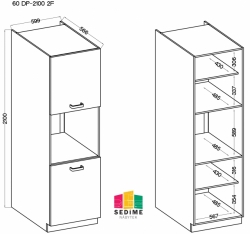 Kuchyňská skříň Bianka 60 DP-210 2F