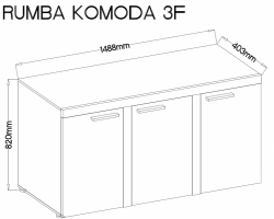 Komoda RUMBA bílá 3F