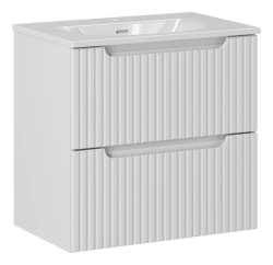 Koupelnová skříňka NOVA BÍLÁ 82-60-2S s umyvadlem SKY 3 - 60 cm