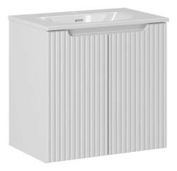 Koupelnová skříňka NOVA BÍLÁ 82-60-2D s umyvadlem SKY 3 - 60 cm