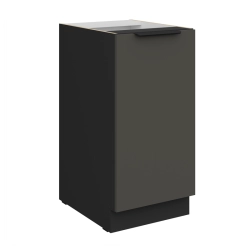 Kuchyňská skříňka ARIA 40 D 1F BB korpus černá, dvířka šedá