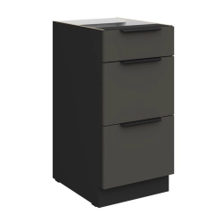 Kuchyňská skříňka ARIA 40 D 3S BB korpus černá, dvířka šedá