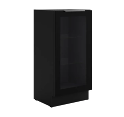 Spodní prosklená kuchyňská skříňka 40 DW 1F BB, černá
