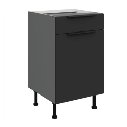Kuchyňská skříňka ARIA antracit 50 D 1F 1S BB / dvířka černá