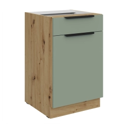 Kuchyňská skříňka ARIA 50 D 1F 1S BB korpus dub artisan, dvířka Aquamarine-SA