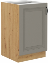 Kuchyňská skříňka Stilo 50 ZL 1F BB, korpus dub artisan / dvířka světle šedá CLAY