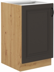 Kuchyňská skříňka Stilo 50 ZL 1F BB, korpus dub artisan / dvířka šedá