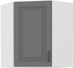 Kuchyňská skříňka Stilo 60x60 GN-72 1F (45°), korpus bílá / dvířka šedá DUST
