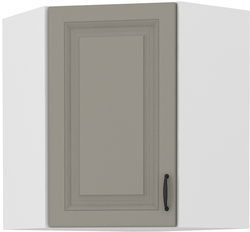 Kuchyňská skříňka Stilo 60x60 GN-72 1F (45°), korpus bílá / dvířka světle šedá CLAY