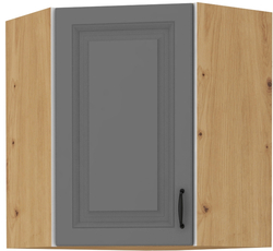 Kuchyňská skříňka Stilo 60x60 GN-72 1F (45°), korpus dub artisan / dvířka šedá DUST