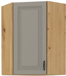 Kuchyňská skříňka Stilo 60x60 GN-90 1F (45°), korpus dub artisan / dvířka světle šedá CLAY