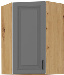 Kuchyňská skříňka Stilo 60x60 GN-90 1F (45°), korpus dub artisan / dvířka šedá DUST