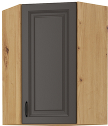 Kuchyňská skříňka Stilo 60x60 GN-90 1F (45°), korpus dub artisan / dvířka šedá