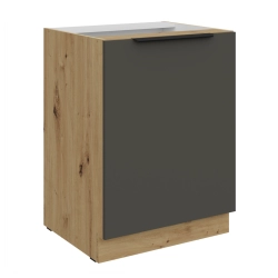Kuchyňská skříňka ARIA 60 D 1F BB 
korpus dub artisan, dvířka šedá