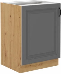 Kuchyňská skříňka Stilo 60 D 1F BB, korpus dub artisan / dvířka šedá DUST