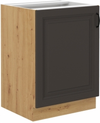 Kuchyňská skříňka Stilo 60 D 1F BB, korpus dub artisan / dvířka šedá