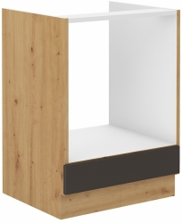 Kuchyňská skříňka Stilo 60 D GAZ BB, korpus dub artisan / dvířka šedá