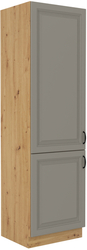 Kuchyňská skříňka Stilo 60 DK-210 2F, korpus dub artisan / dvířka světle šedá CLAY 