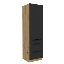 Kuchyňská skříňka ARIA 60 DKS-210 3S 1F korpus dub artisan, dvířka černá
