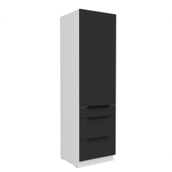 Kuchyňská skříňka ARIA 60 DKS-210 3S 1F korpus bílá, dvířka černá