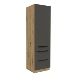 Kuchyňská skříňka ARIA 60 DKS-210 3S 1F korpus dub artisan, dvířka šedá