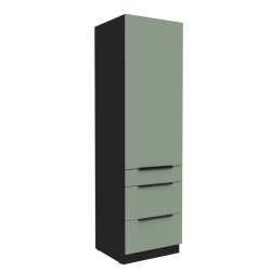 Kuchyňská skříňka ARIA 60 DKS-210 3S 1F korpus černá, dvířka Aquamarine-SA