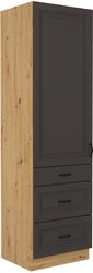 Kuchyňská skříňka Stilo 60 DKS-210 3S 1F, korpus dub artisan / dvířka šedá