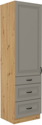 Kuchyňská skříňka Stilo 60 DKS-210 3S 1F, korpus dub artisan / dvířka světle šedá CLAY