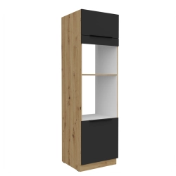 Kuchyňská skříňka ARIA 60 DPM-210 2F korpus dub artisan, dvířka černá