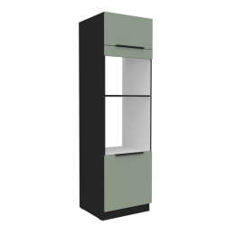 Kuchyňská skříňka ARIA 60 DPM-210 2F korpus černá, dvířka Aquamarine-SA