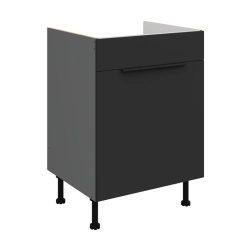 Kuchyňská skříňka ARIA antracit 60 ZL 1S BB / dvířka černá