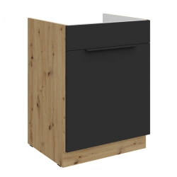 Kuchyňská skříňka ARIA 60 ZL 1S BB korpus dub artisan, dvířka černá