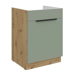 Kuchyňská skříňka ARIA 60 ZL 1S BB korpus dub artisan, dvířka Aquamarine-SA