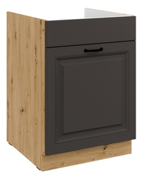 Kuchyňská skříňka Stilo 60 ZL 1S BB, korpus dub artisan / dvířka šedá
