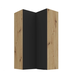 Kuchyňská skříňka ARIA 60x60 GN-108 2F (90°) 
korpus dub artisan, dvířka černá