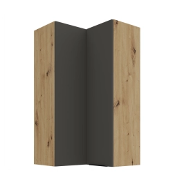 Kuchyňská skříňka ARIA 60x60 GN-108 2F (90°) 
korpus dub artisan, dvířka šedá