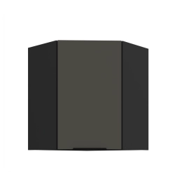 Kuchyňská skříňka ARIA 60x60 GN-72 1F (45°) 
korpus černá, dvířka šedá