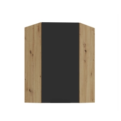 Kuchyňská skříňka ARIA 60x60 GN-90 1F (45°) 
korpus dub artisan, dvířka černá