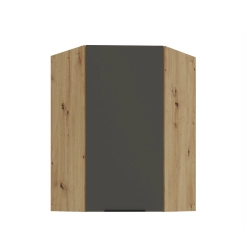 Kuchyňská skříňka ARIA 60x60 GN-90 1F (45°) 
korpus dub artisan, dvířka šedá 