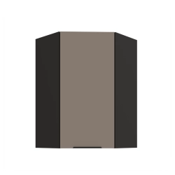 Kuchyňská skříňka ARIA 60x60 GN-90 1F (45°) 
korpus černá, dvířka Sandgrau-TA   