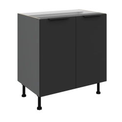 Kuchyňská skříňka ARIA antracit 80 D 2F BB / dvířka černá