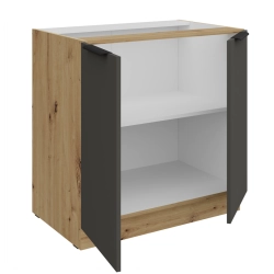 Kuchyňská skříňka ARIA 80 D 2F BB 
korpus dub artisan, dvířka šedá 