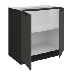 Kuchyňská skříňka ARIA 80 D 2F BB 
korpus černá, dvířka šedá