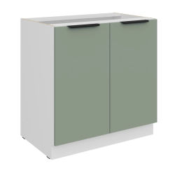 Kuchyňská skříňka ARIA 80 D 2F BB 
korpus bílá, dvířka Aquamarine-SA