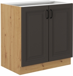 Kuchyňská skříňka Stilo 80 D 2F BB, korpus dub artisan / dvířka šedá