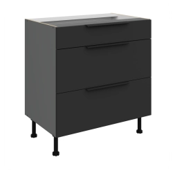 Kuchyňská skříňka ARIA antracit 80 D 3S BB  / dvířka černá